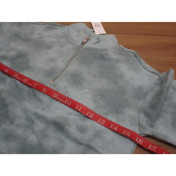 NWT Gap Quarter-Zip Sweatshirt Fleece Dress  Long Sleeve Teal Ether assorted - Picture 7 of 10